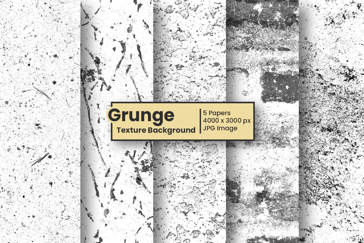 Grunge dirty overlay texture set and Black grunge distressed background