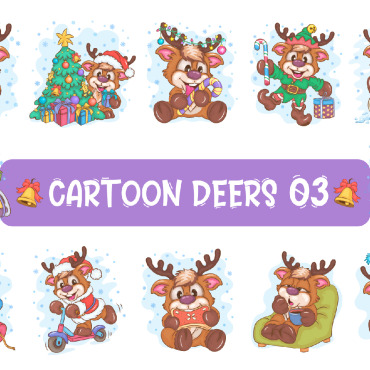 Characters Deers Vectors Templates 313387