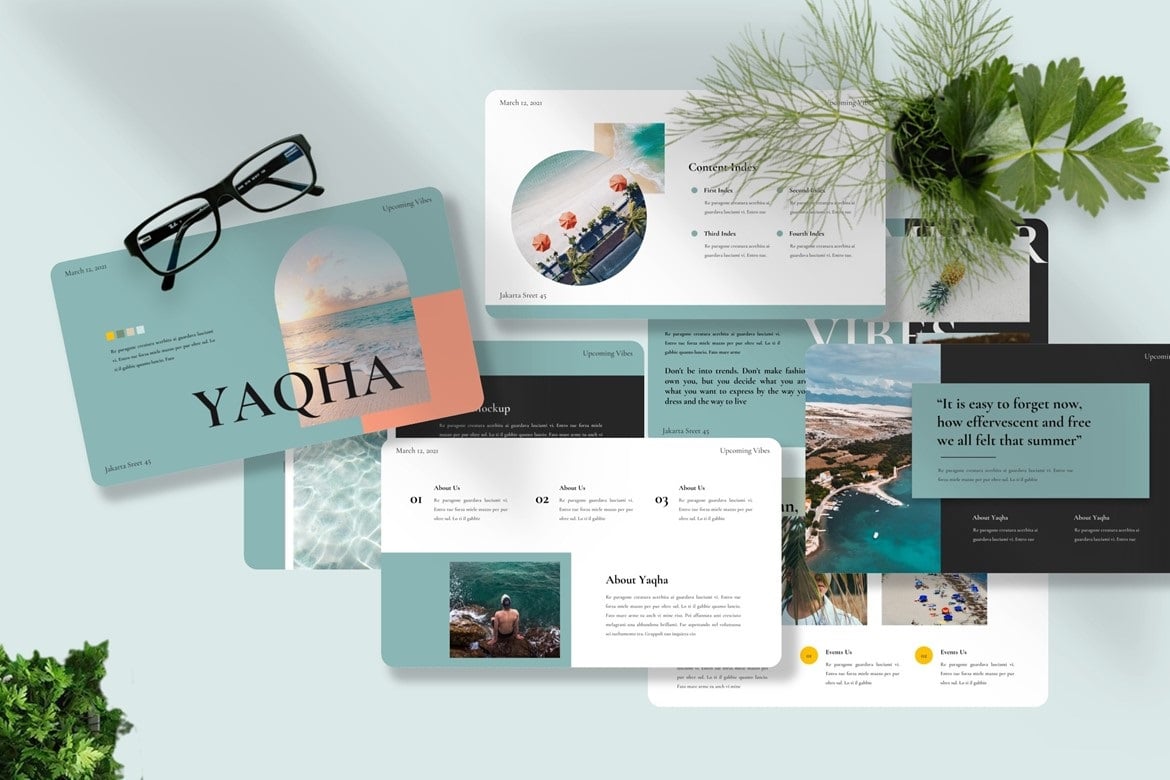 Yaqha - Summer Aesthetic Googleslide Template