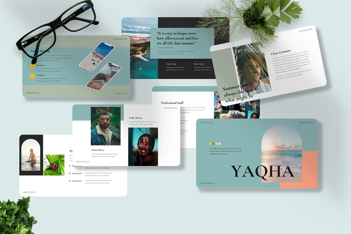 Yaqha - Summer Aesthetic Powerpoint Template