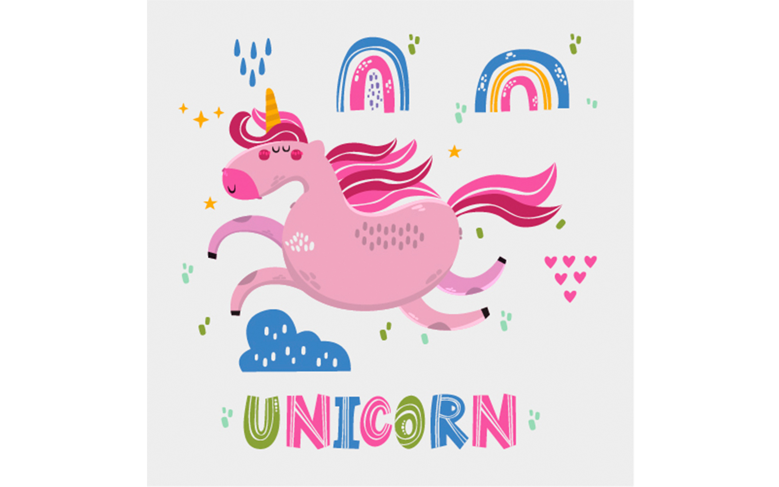 Cartoon Unicorn Illustration