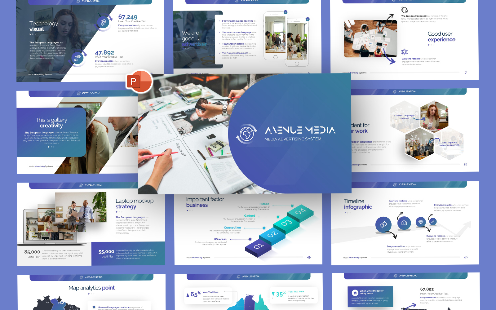 Avenue Media Finance PowerPoint Template