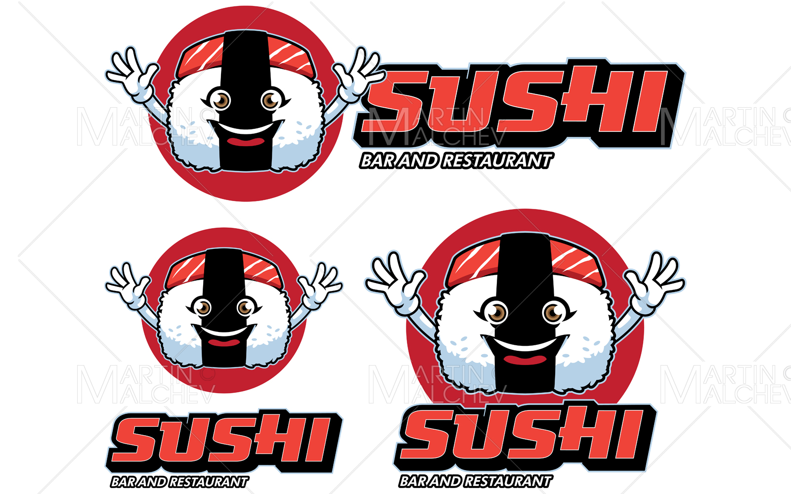 Sushi Restaurant Mascot Vector Illustration