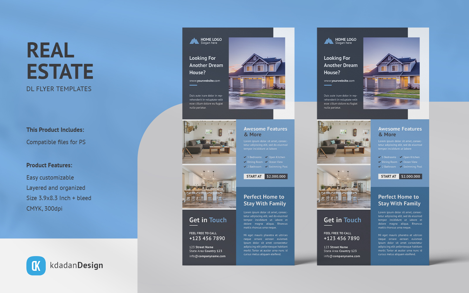 Real Estate DL Flyer PSD Templates Vol 046