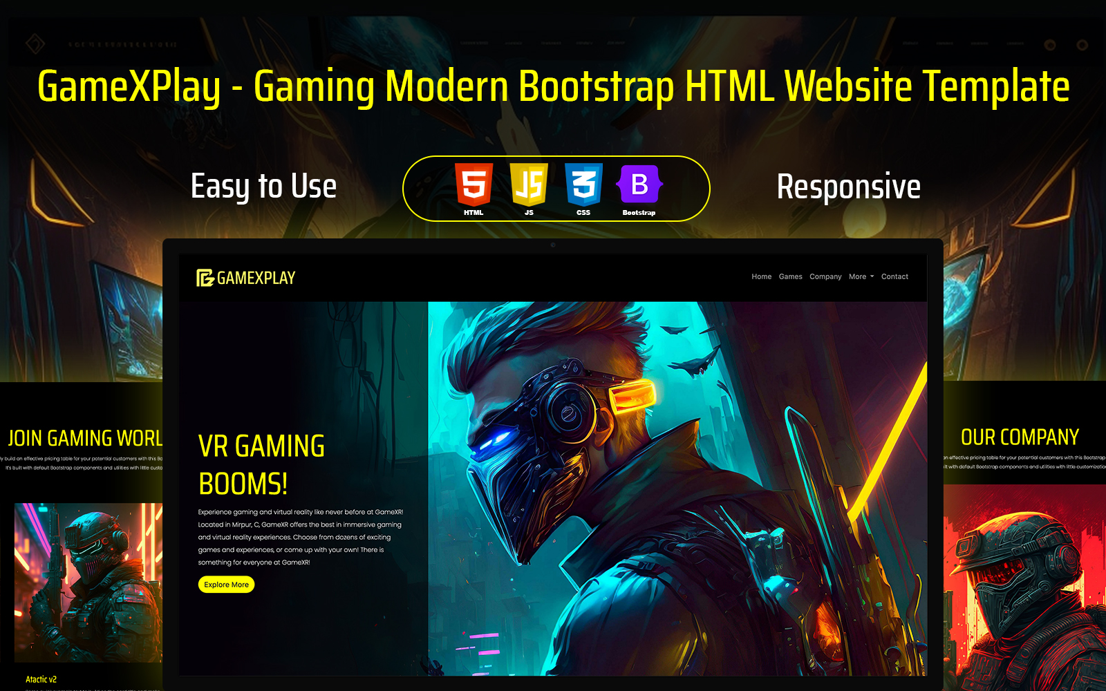 GameXPlay – Gaming Modern Bootstrap HTML Website Template