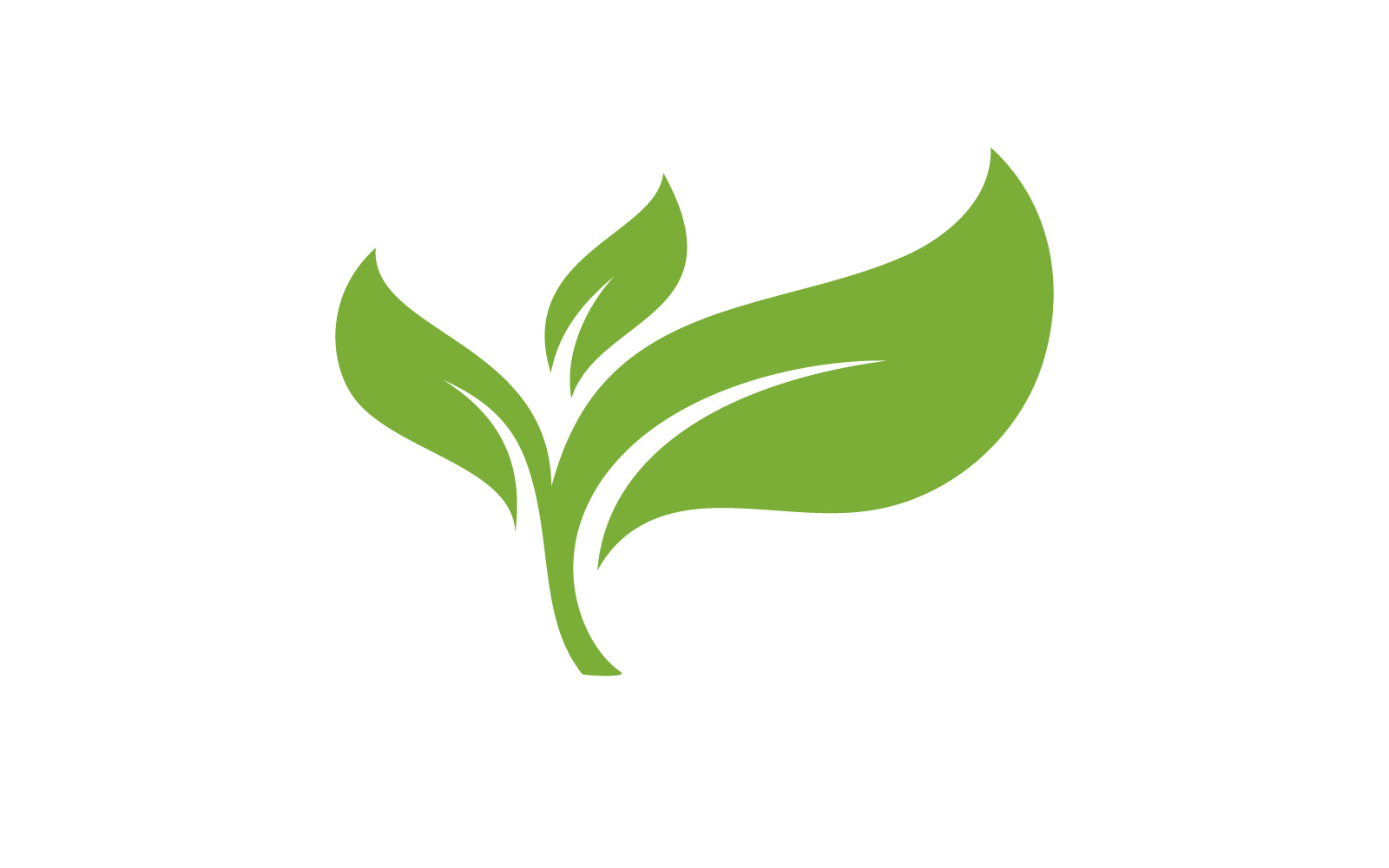 Green leaf logo icon  ecology element V4