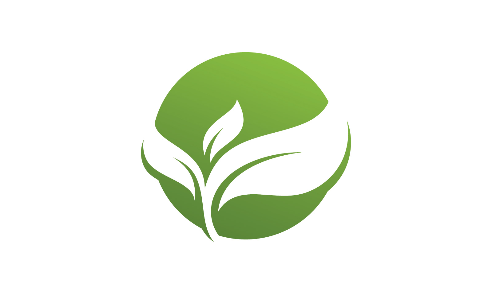 Green leaf logo icon  ecology element V6