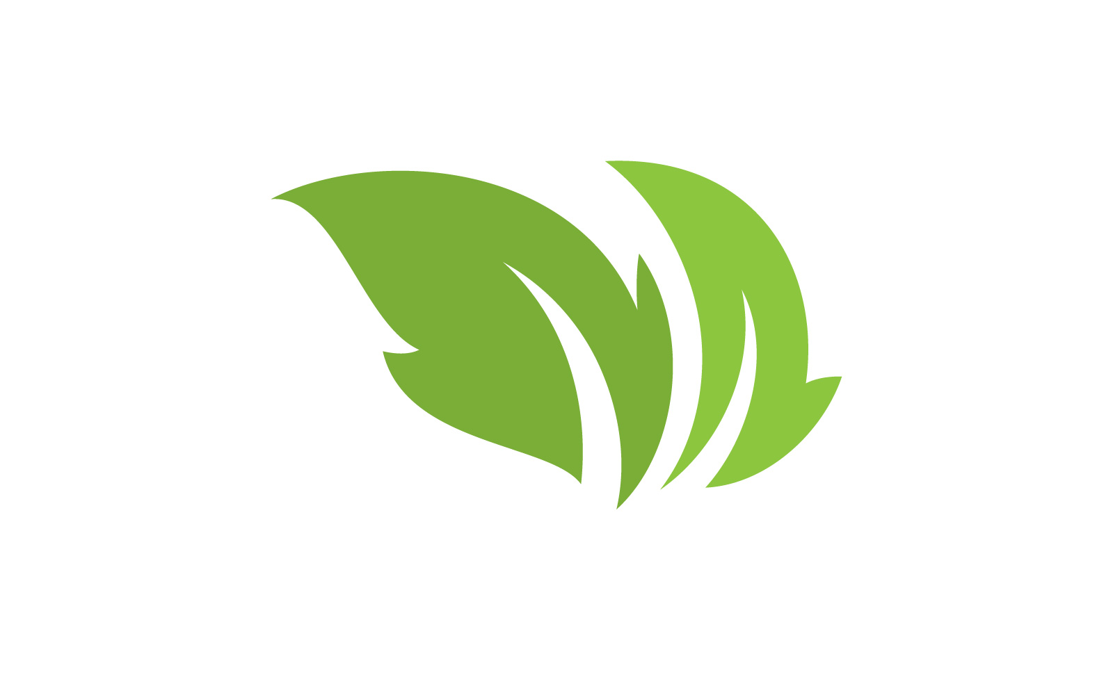 Green leaf logo icon  ecology element V7