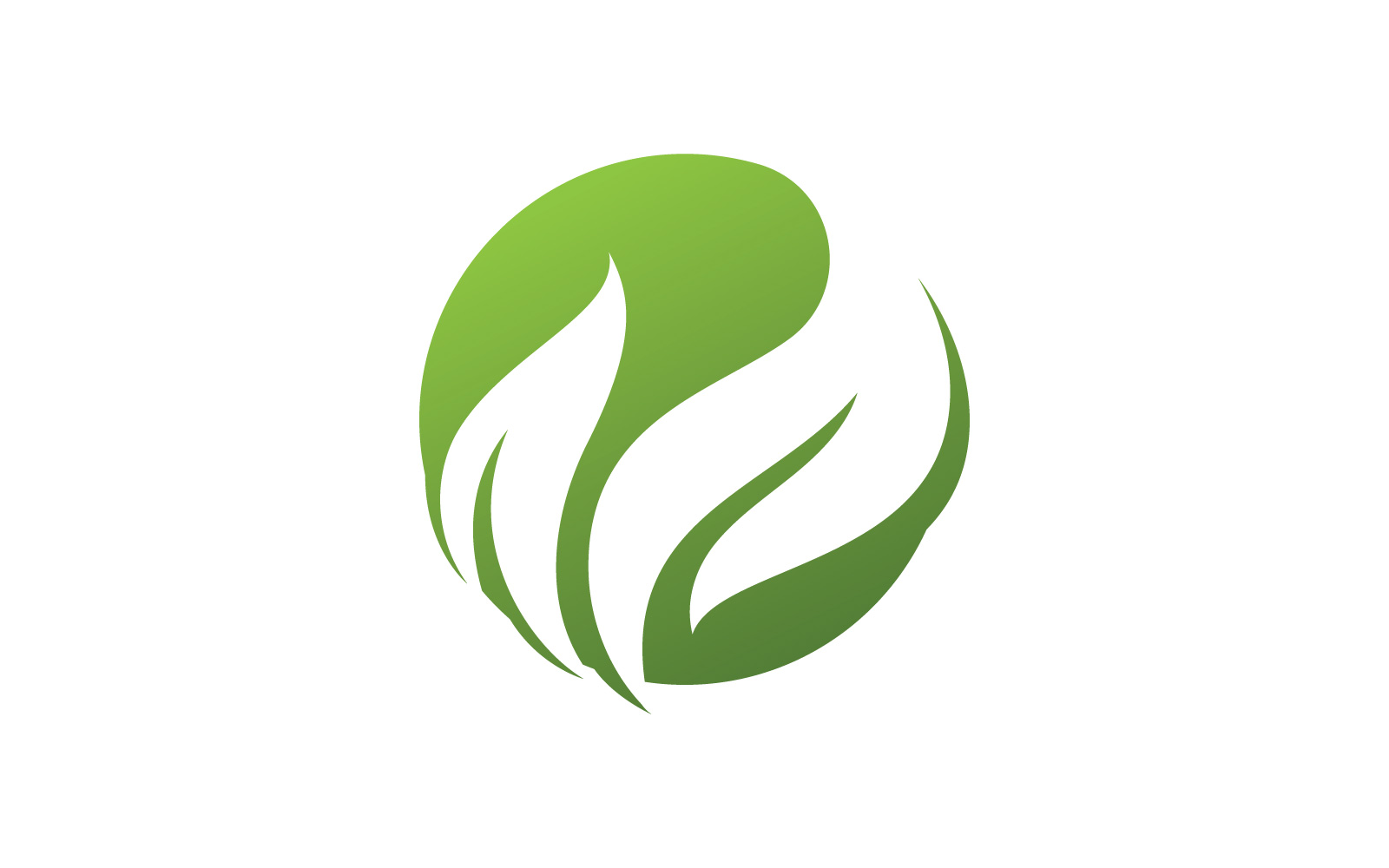 Green leaf logo icon  ecology element V12