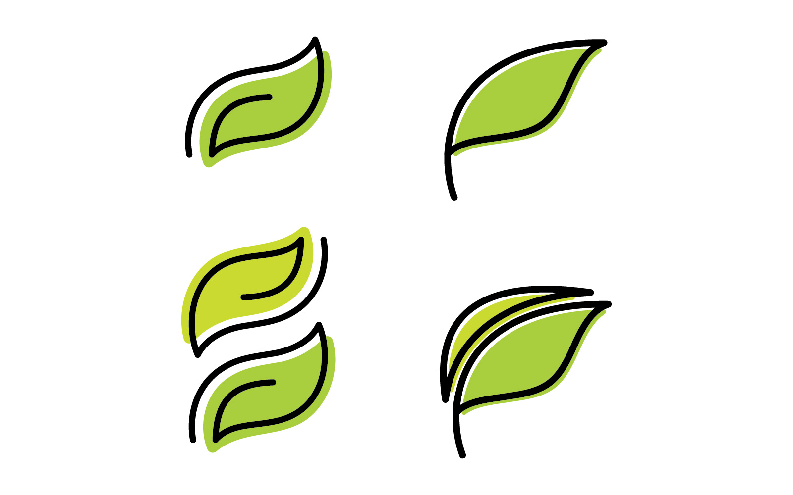 Green leaf logo icon  ecology element V13