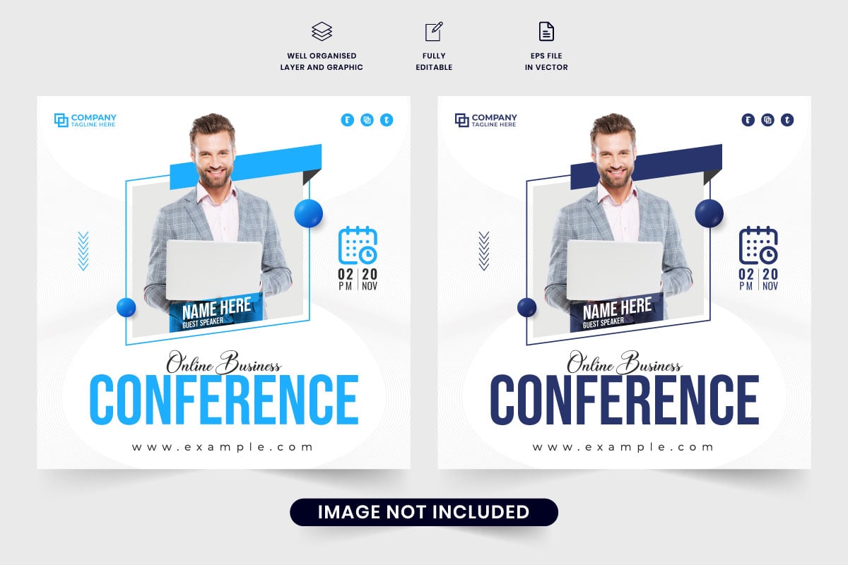 Webinar social media post vector design template