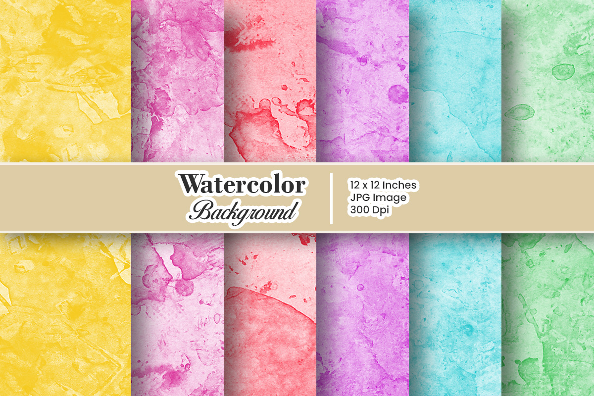 Hand paint Watercolor digital paper and colorful splatter texture background