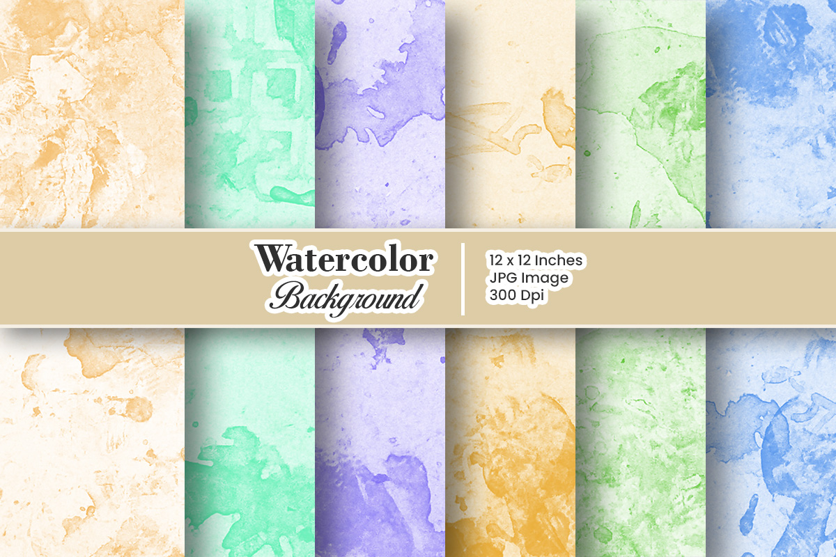 Watercolor digital paper or Colorful Paint splatter texture background