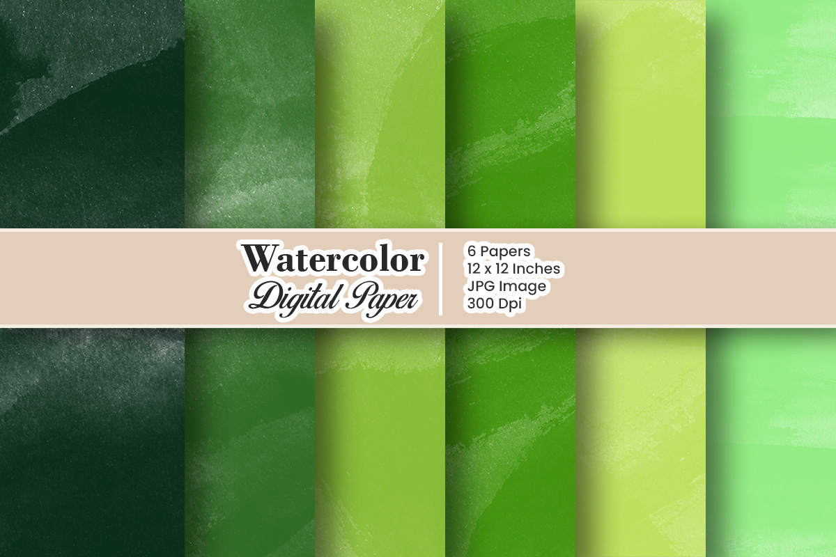 Green pastel watercolor digital paper or splashing texture background