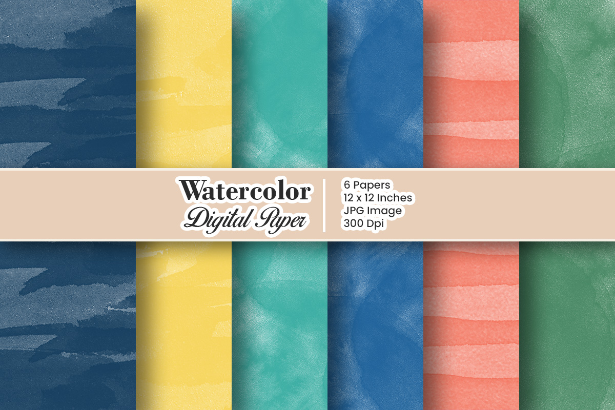 Pastel Watercolor Background or Watercolor digital paper