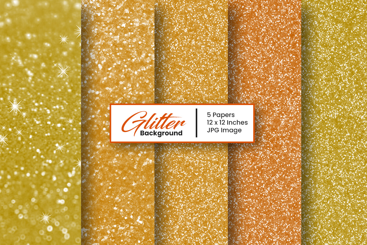 Golden Glitter Digital Paper or Sparkling Festive Texture Background