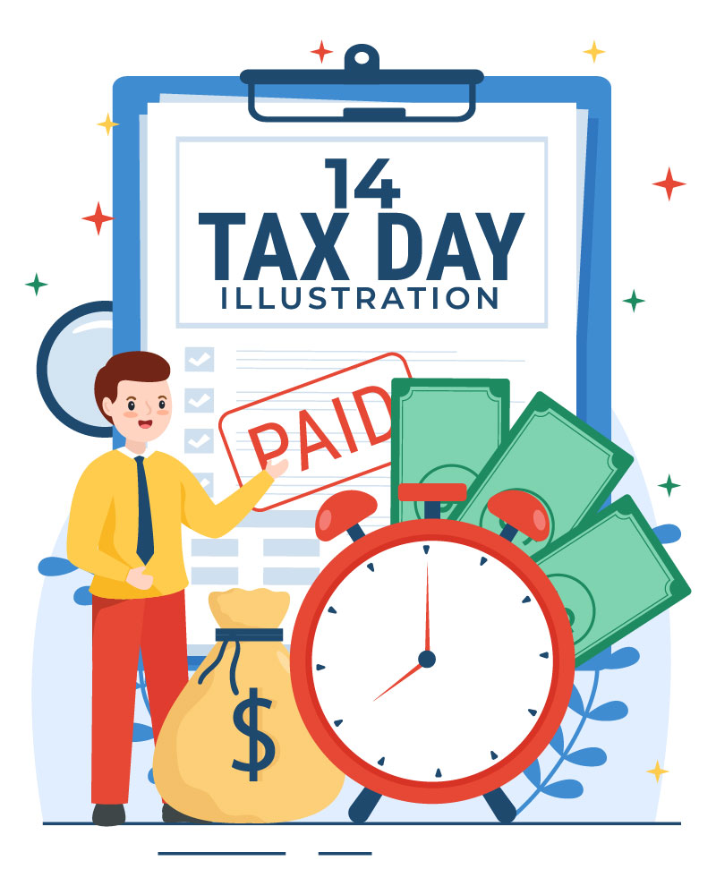 14 Tax Day Design Illustration