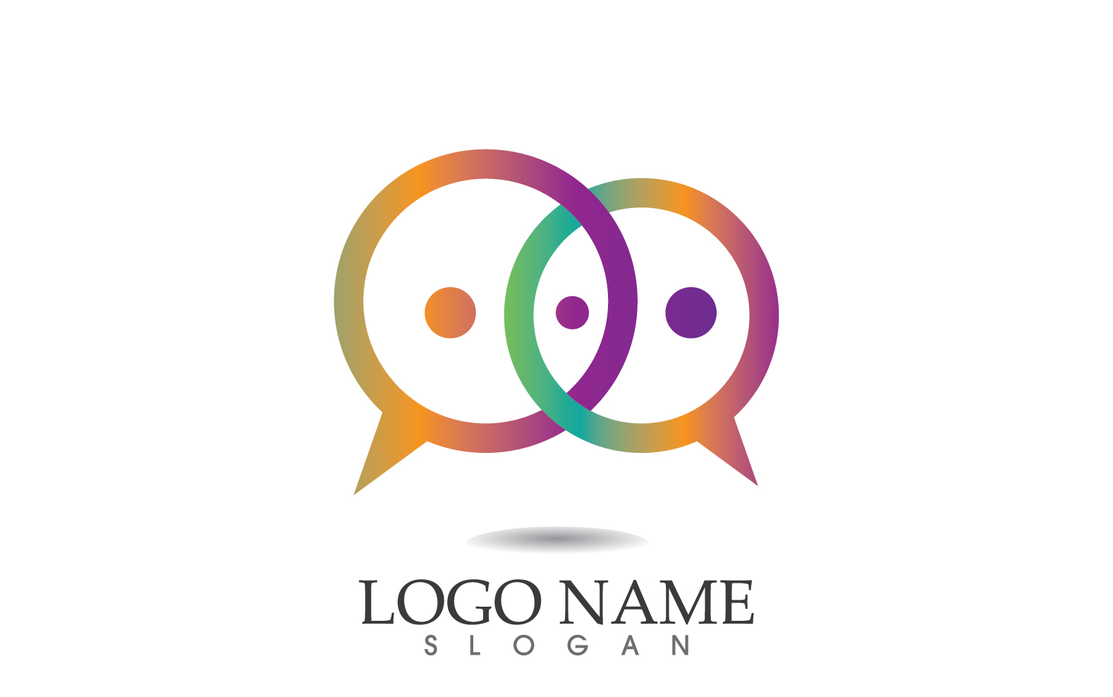 Bubble chat social account logo vector