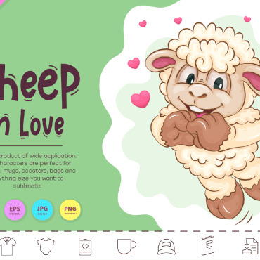 Sheep Love Vectors Templates 315185