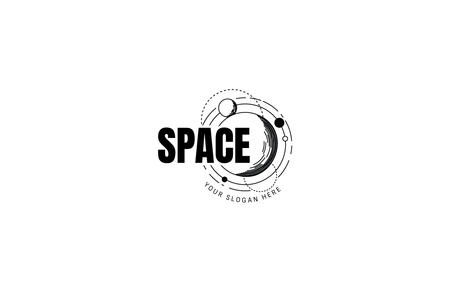 Space logo Planet monochrome