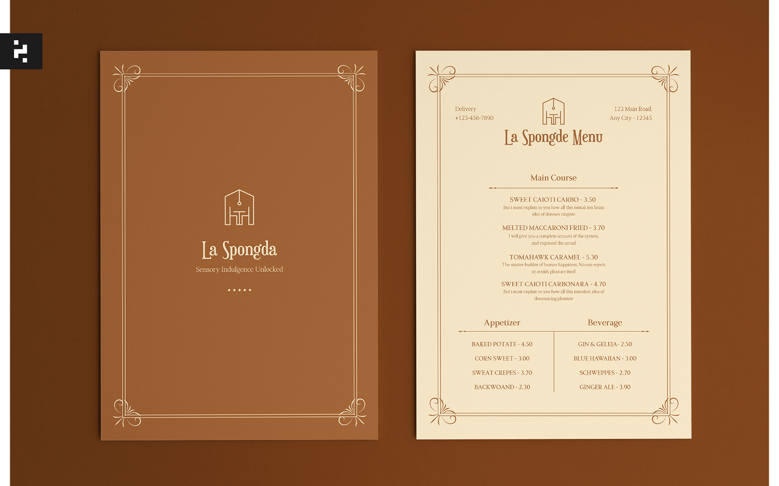 Elegant Minimalist Restaurant Menu