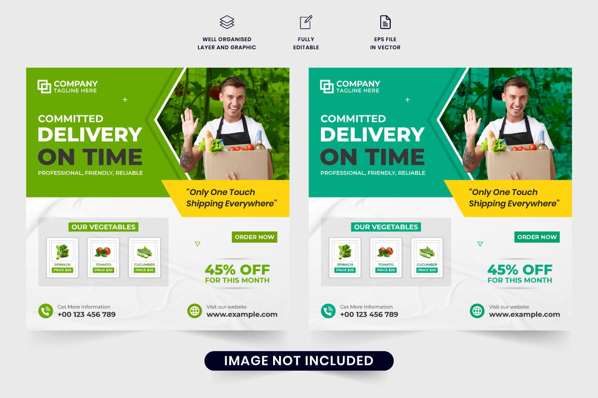Grocery delivery service template vector