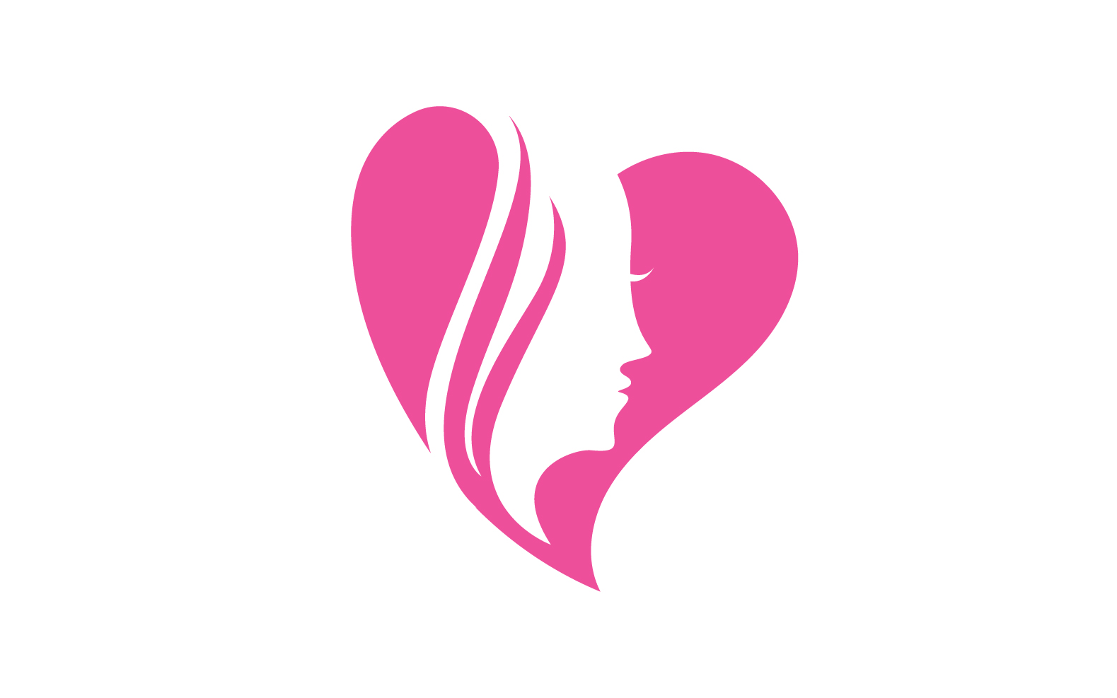 Love heart face woman logo vector design v1