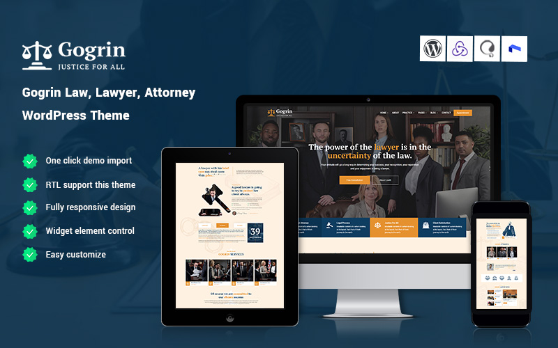 Gogrin - Law, Lawyer, & Attorney WordPress Theme