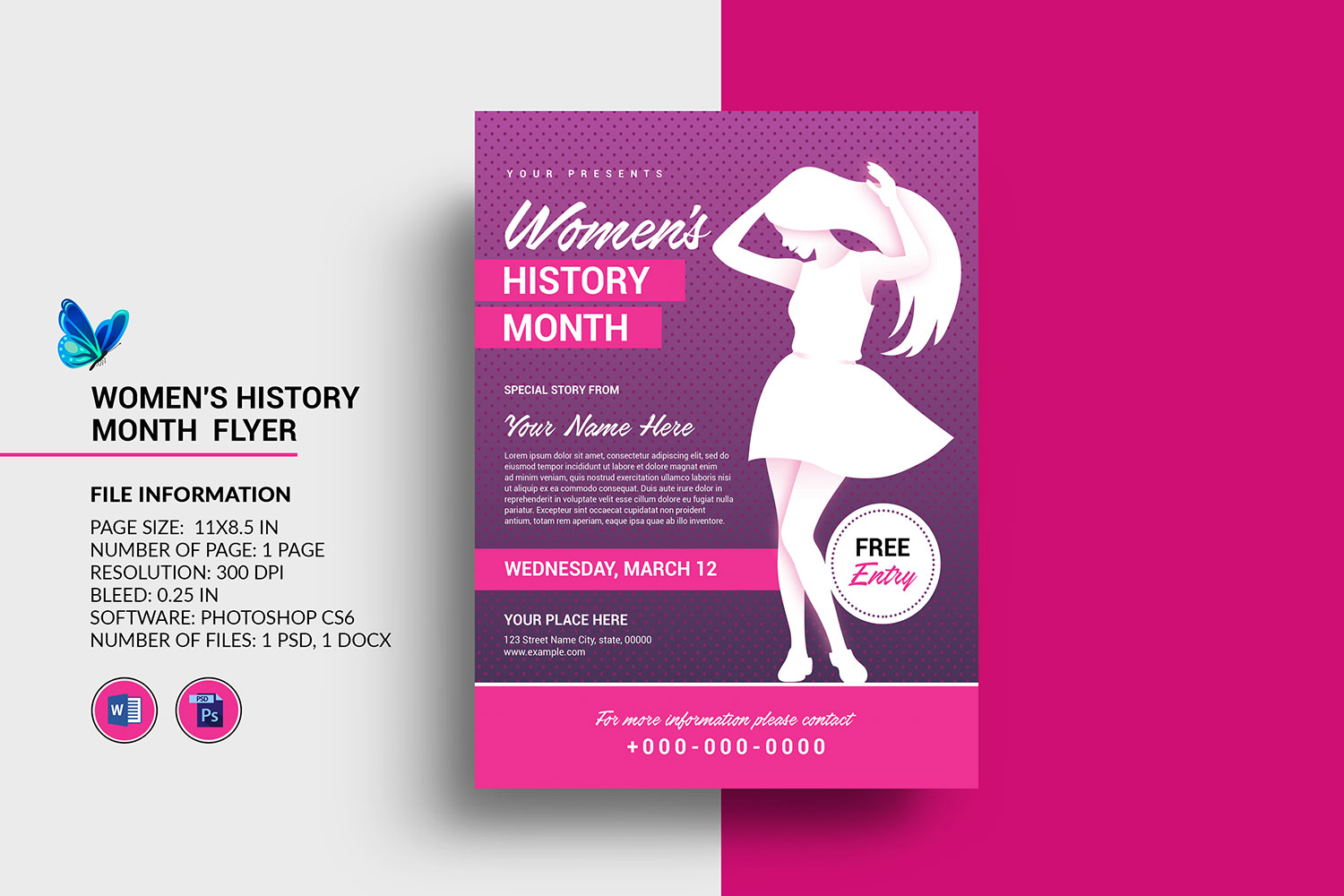 Women's History Month Flyer Printable Template