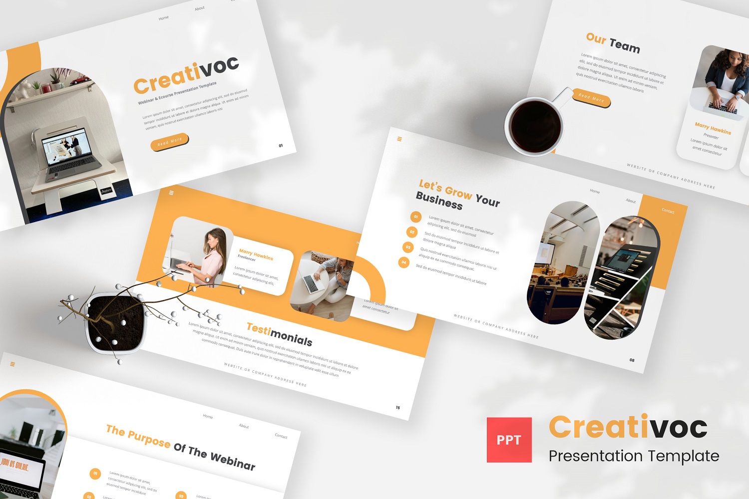 Creativoc — Webinar And Ecourse Powerpoint Template