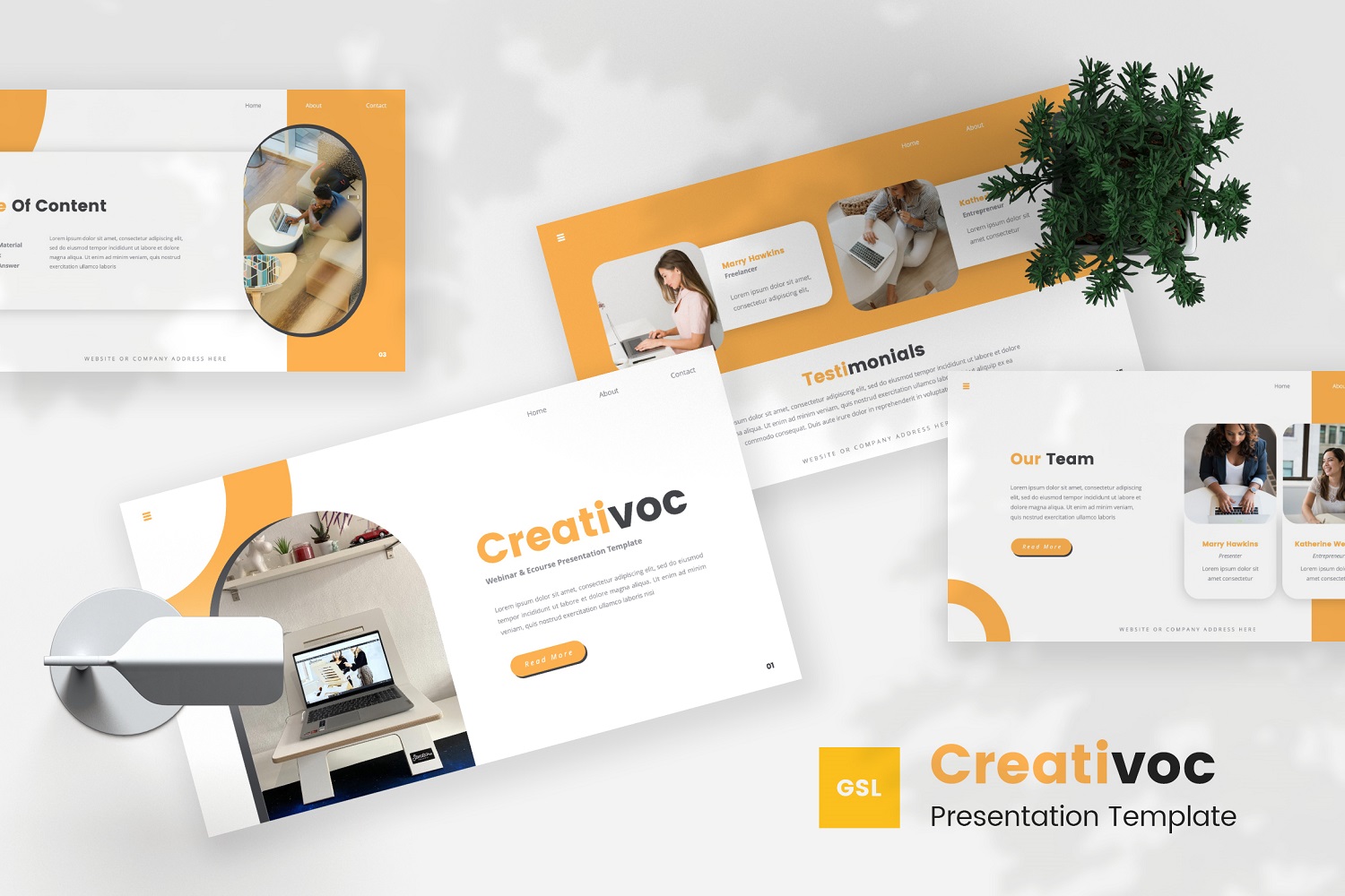 Creativoc — Webinar And Ecourse Google Slides Template