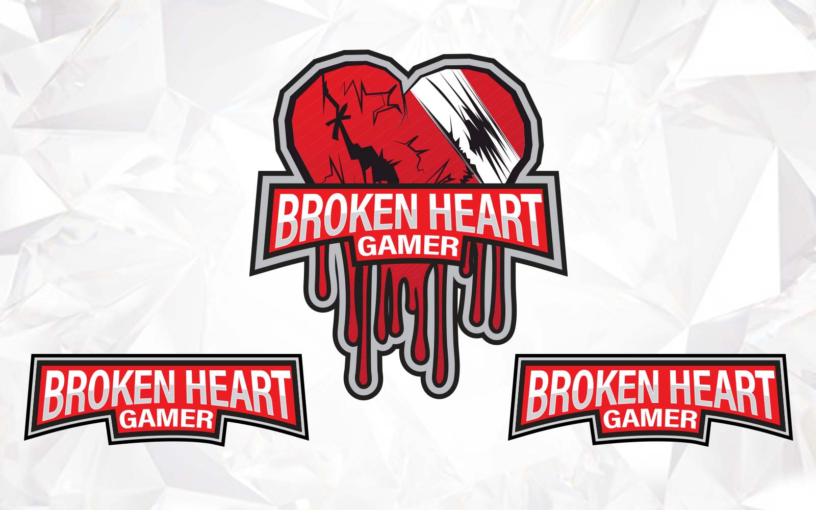 Broken Heart Professional Gaming Mascot logo Design - Brand Identity