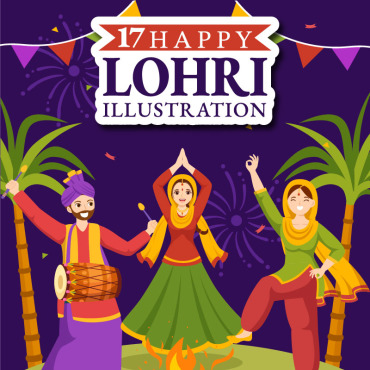 Lohri Lohri Illustrations Templates 316690