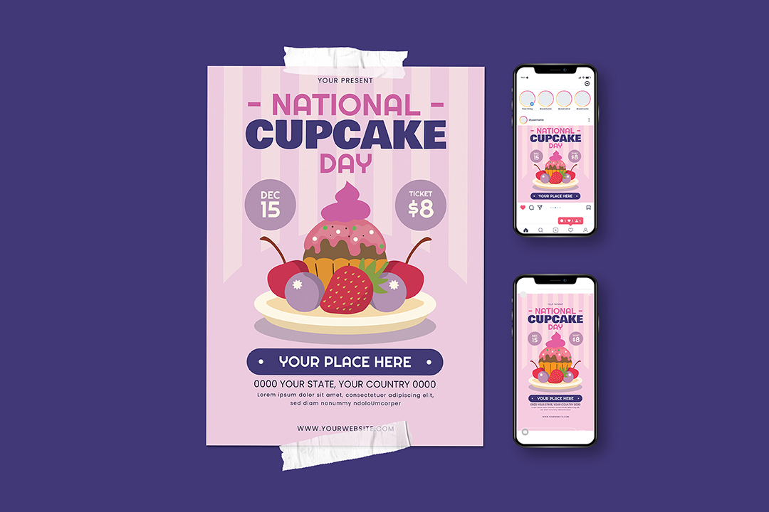 Cupcake Day Celebration Flyer
