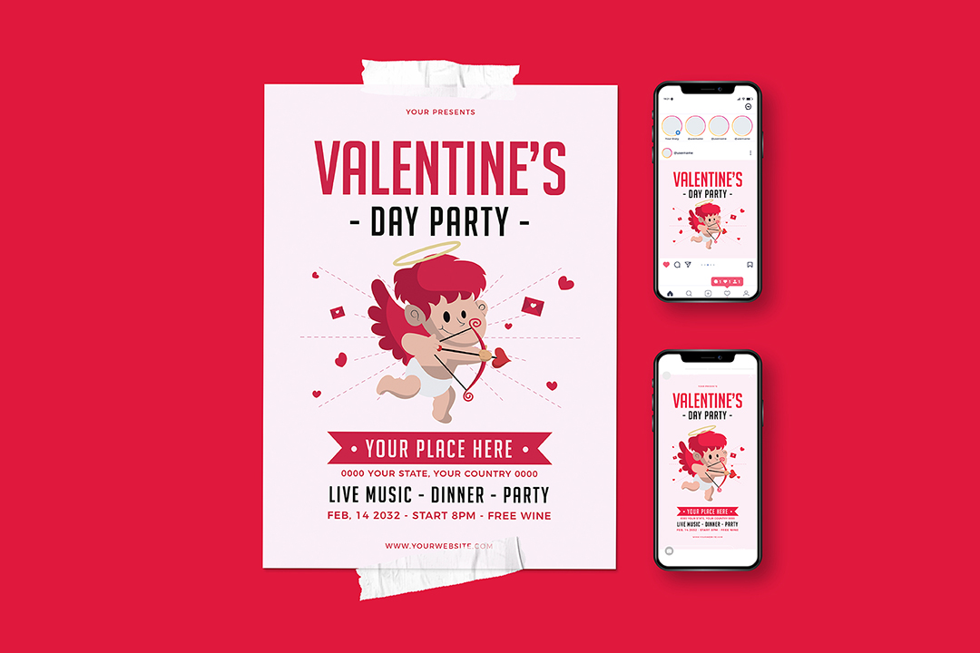 Valentine's Party Invitation Flyer