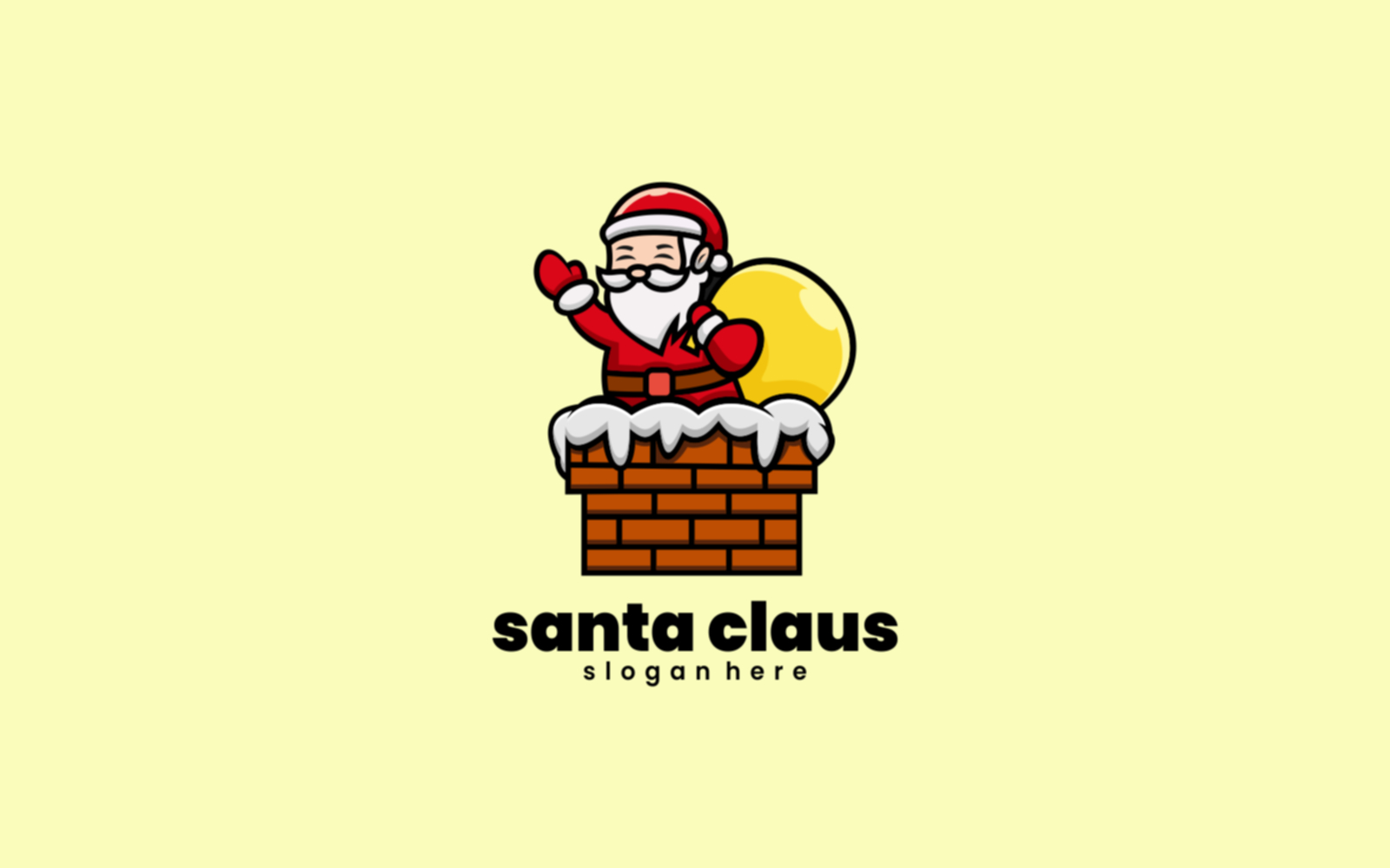 Santa Claus Cartoon Logo Style