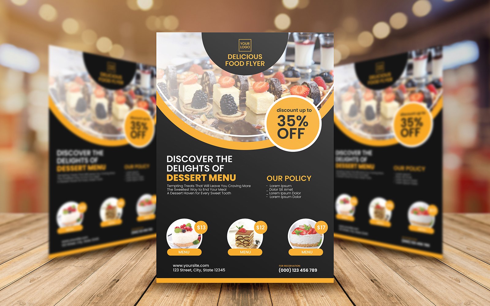 Dessert Food Flyer Template 2