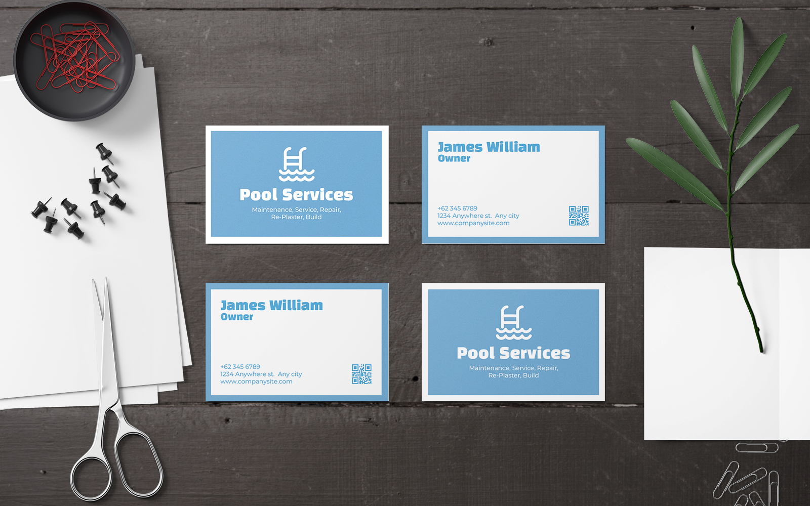 Pool Service Business Card