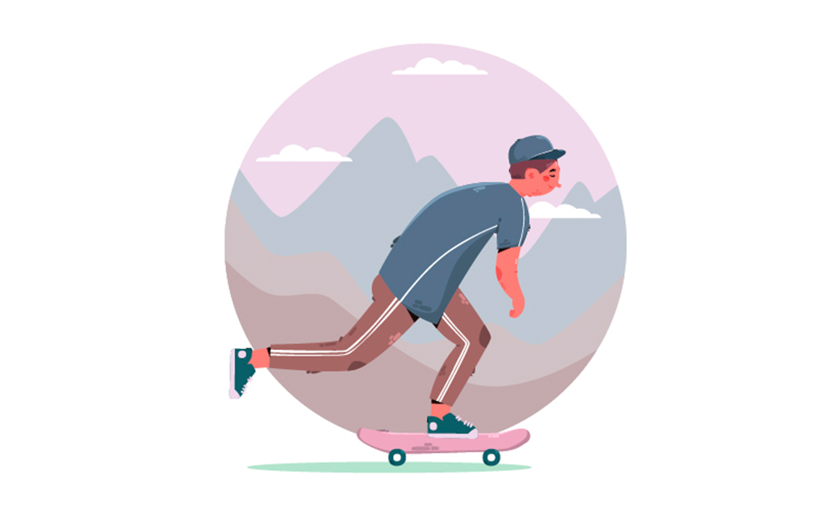 Man Riding Skateboard Illustration