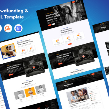 Charity Crowdfunding Responsive Website Templates 317753