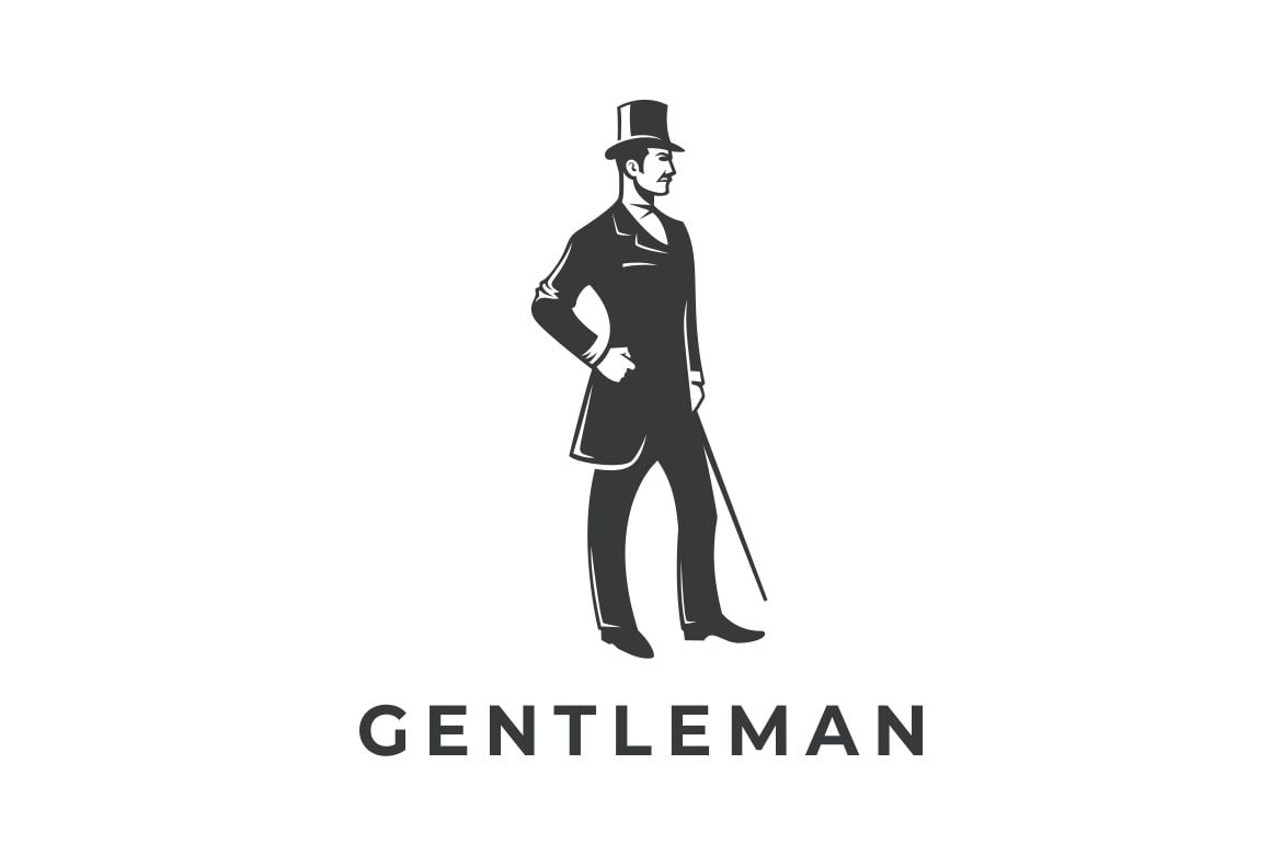 Gentleman Graphic Logo Design Vector