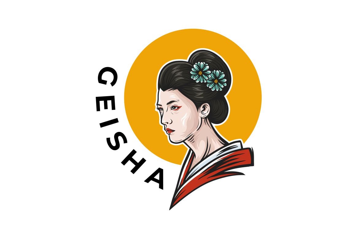 Geisha Graphic Logo Design Vector