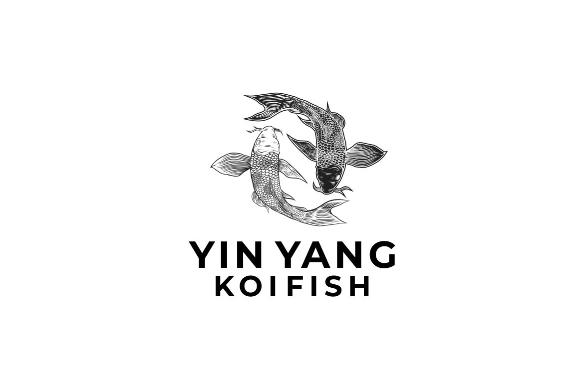 Yin Yang Koi Graphic Logo Design