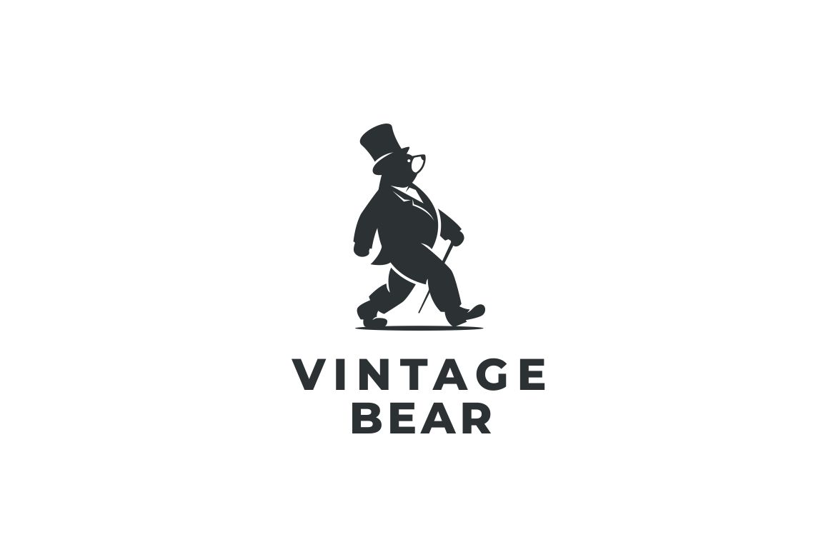 Vintage Bear Graphic Logo Design