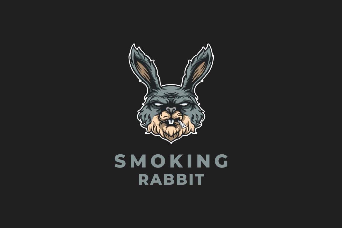 Smoking Rabbit Graphic Logo Design