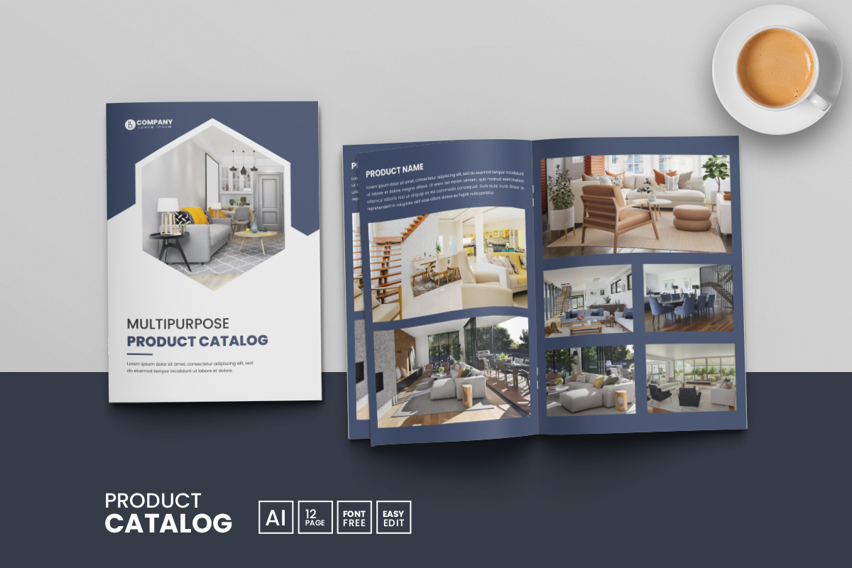 Modern minimalist product catalog template and multipurpose catalogue brochure