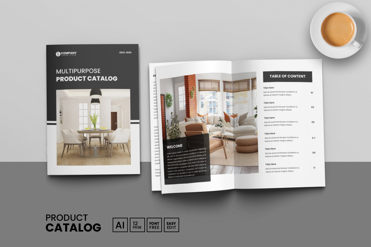 Professional Multipurpose Business Product Catalog Template or Company brochure catalogue template