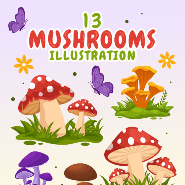 Mushrooms Nature Illustrations Templates 317919