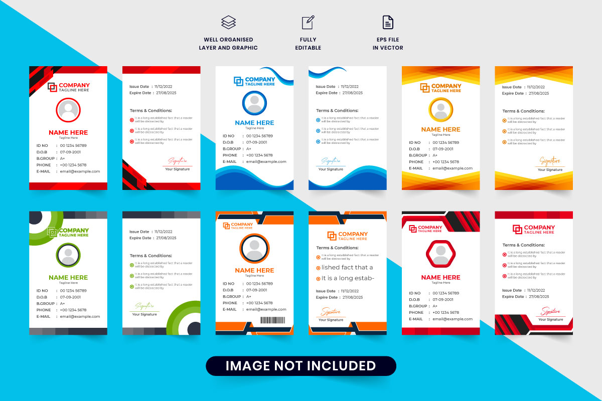 Company access card collection vector