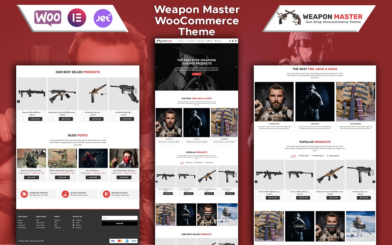 Weapon Master - Guns & Shooting WooCommerce Template